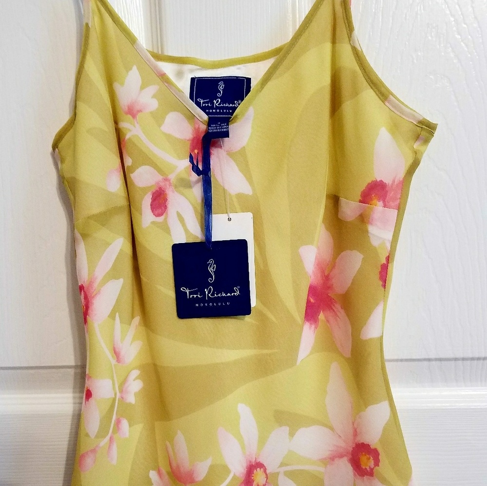 Spaghetti strap silk shirt